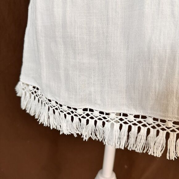 Lilly Pulitzer White Adira Dress Tassel Hem Balloon Sleeve Dress Medium - Picture 5 of 10